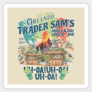 Trader Sam's Grogs Grotto and Tiki Bar Orlando Distressed Look Sticker